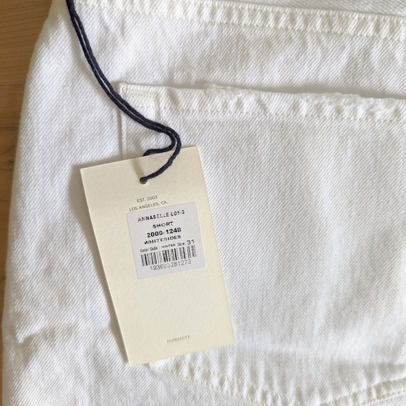 Citizens of Humanity Annabelle Long Relaxed White Denim Shorts - Size 31 - Picture 6 of 8